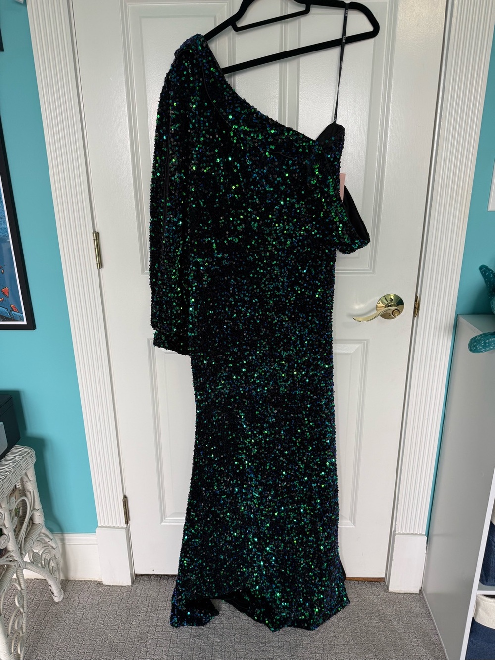 NWT Sequin Floor Length Ball Gown